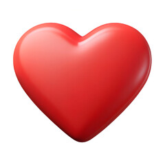 Heart icon, red and flat, with slight shadow underneath isolated on a white background