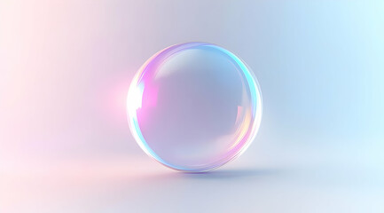 Glowing Soap Bubble on a Light Background
