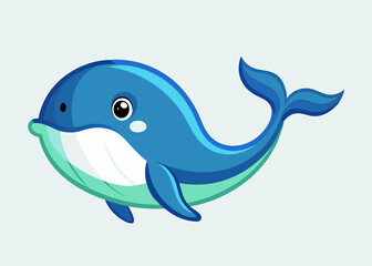 Fototapeta premium fish, cartoon, sea, animal, dolphin, whale, water, vector, ocean, illustration, nature, cute, aquatic, wave, blue, mammal, marine, icon, wildlife, design, life, swimming, shark, underwater, drawing