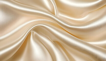 Soft Ivory Satin Fabric Close-Up Image
