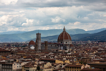 Fototapeta premium Panorama of Florence with dramatic sky