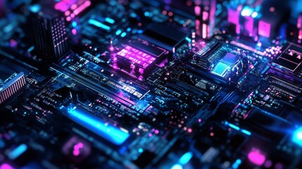 Obraz premium Abstract Neon Technology Background with Vibrant Colors