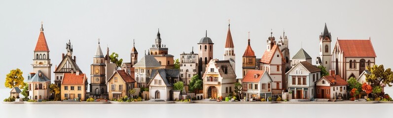 Fototapeta premium Vibrant Historic Town Building Collection
