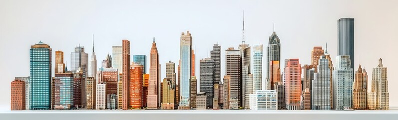 Fototapeta premium Modern Cityscape Collection with Vibrant Models