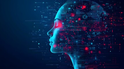 Fototapeta premium Futuristic Data Science and Technology with Neural Network and Big Data Analytics