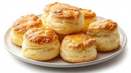 Scones on plate isolated on white background