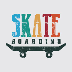 Skateboard Illustration typography for t shirt, poster, logo, sticker, or apparel merchandise © D GANGGA