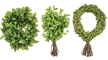 Naklejka premium Traditional Laurel Wreaths on Transparent Background Generative AI