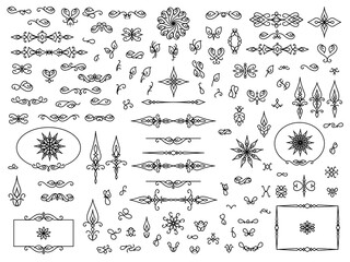 6108.epsSet ornamental rule lines in different design.Vintage  style.