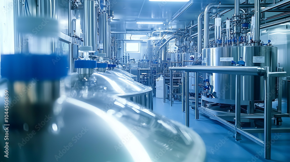 Poster exploring a modern industrial facility a comprehensive look at advanced equipment and stainless mach