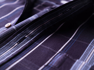 Close up of Men's checkered shirt.	