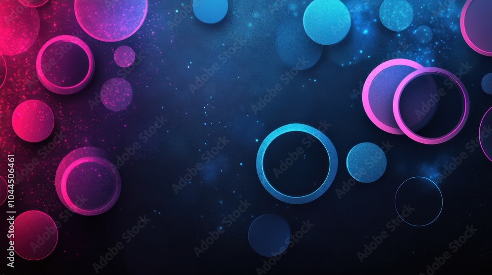 Poster vibrant circular patterns in a mesmerizing gradient of blue and pink hues, creating an enchanting vi