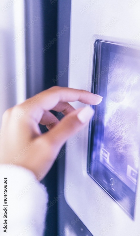 Aufkleber interactive touch screen voting technology in modern polling station