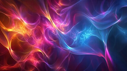 Fototapeta premium mesmerizing blend of vibrant colors and geometric shapes representing the intricacies of quantum physics.
