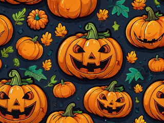 funny halloween seamless pattern