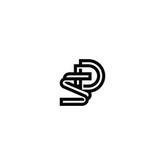 Obraz premium DS monogram logo design letter text name symbol monochrome logotype alphabet character simple logo