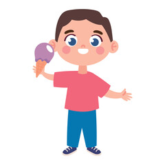 cartoon boy eating ice cream