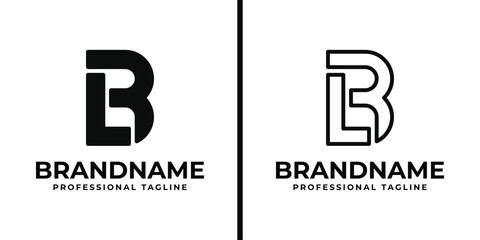 Letters LB or BL Monogram Logo Set, for business with BL or LB initials