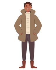 young man wearing autumn clothes