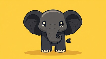 Fototapeta premium Cheerful cartoon elephant character illustration isolated on white