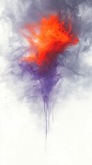 Obraz premium Abstract artwork featuring vibrant colors blending into a smoky background.