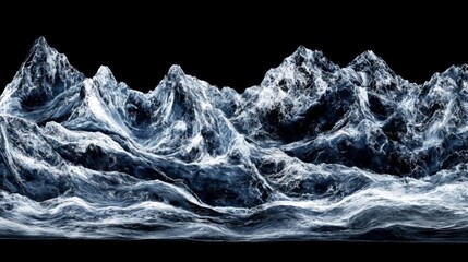 Fototapeta premium High Contrast Mountain Ranges in Studio Lighting