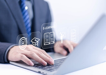 Online Education Concept Choose the correct answer. Online Digital Technology Concept Internet Education Learning Training Course Digital