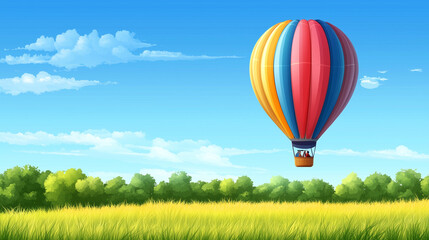 Naklejka premium Hot Air Balloon in a Summer Sky