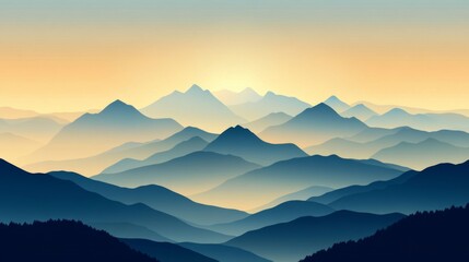Fototapeta premium High Contrast Sunset Over Towering Mountain Ranges