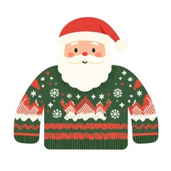 Santa Claus Sweater with Snowflakes