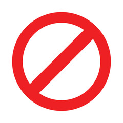 Fototapeta premium Red Prohibited sign No icon warning or stop symbol safety danger isolated vector illustration