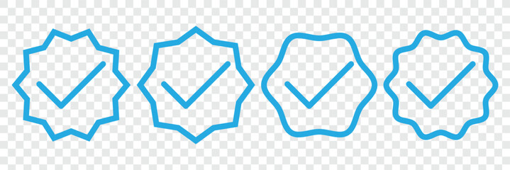 Check box icon with correct tick mark. Approved, accept check mark icon set. Right or correct buttons and yes checkmark icon, Vector illustration.