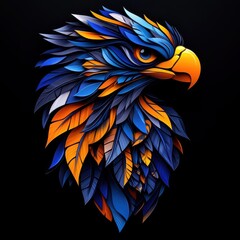 Obraz premium An eagle rendered in Morphism style, with smooth color transitions and abstract forms.