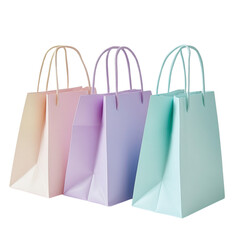 Colorful paper shopping bags isolated on a white background