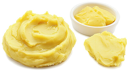 Delicious Mashed Potatoes Served on a Clean Transparent Background Generative AI