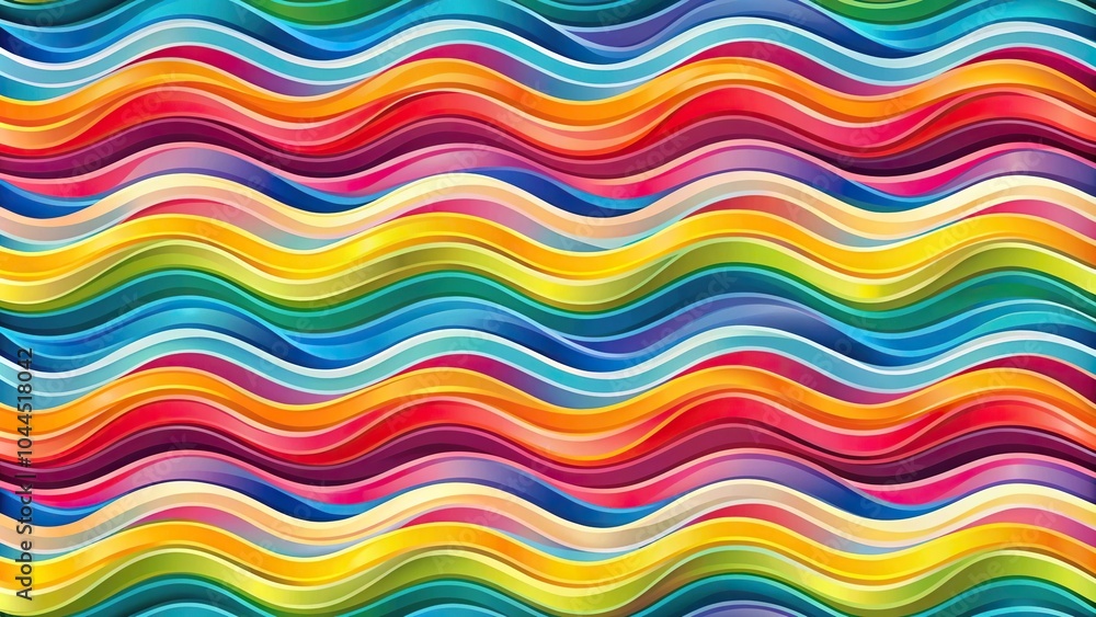 Poster seamless abstract colorful background with waves repeating tile