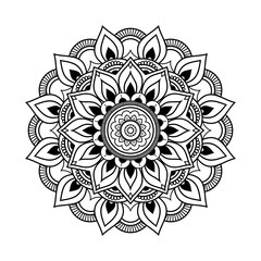 Vector abstract mandala pattern. Art on the wall. Coloring book Lace pattern The tattoo.