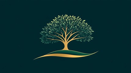 Vector illustration logo of a green tree