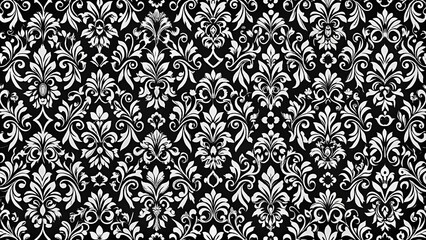 Fototapeta premium Seamless black and white intricate pattern