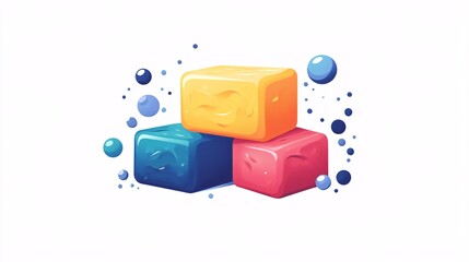 Vector illustration of a soap with bubble