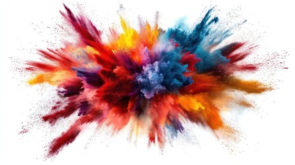 A vibrant explosion of colorful powder, creating a dynamic and artistic visual impact.