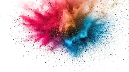 Fototapeta premium A vibrant explosion of colorful powder, symbolizing creativity and celebration.