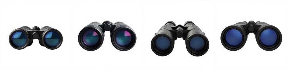 Binoculars on white isolated background