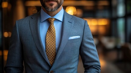 Close-up of a Man in a Suit and Tie