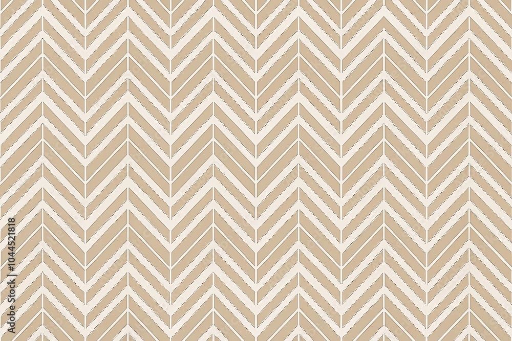 Poster seamless minimalistic pattern with subtle chevrons and triangles in beige and cream background