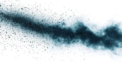 Fototapeta premium A dynamic splash of dark particles creating a sense of movement and energy.