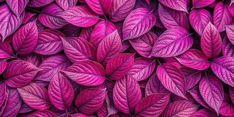 Seamless pattern of vivid magenta leaves with a dreamy soft focus effect