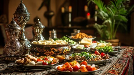 Fototapeta premium Artistic Cuisine Arrangement with Natural Lighting
