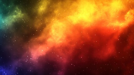 Fototapeta premium A vibrant cosmic nebula with colorful swirling clouds and distant stars.