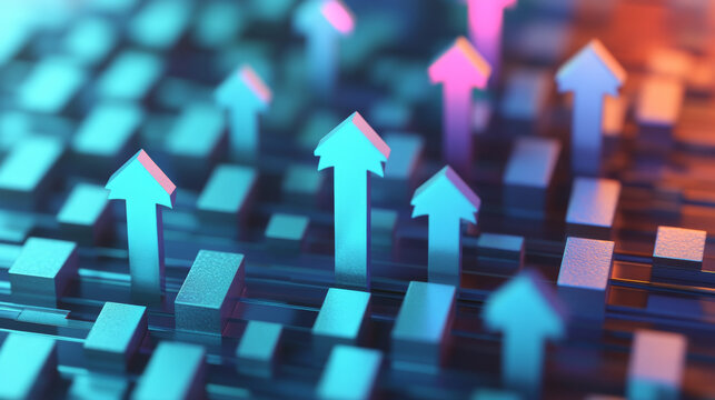 Arrow icons showing growth, increase, and decrease. Up and down arrows filled in.
